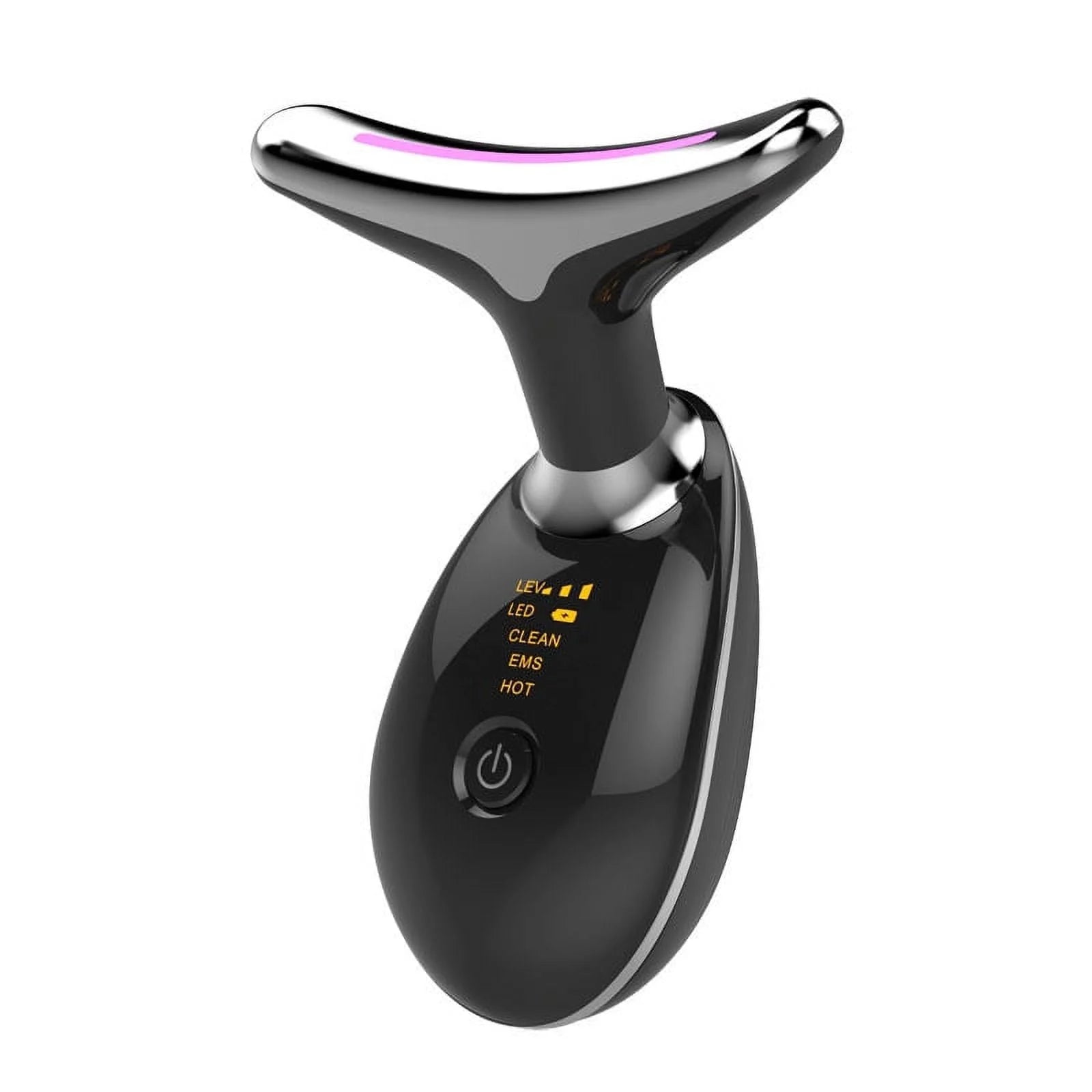 Red Light Therapy for Face, 7 Color LED Face Skin Rejuvenation for Face & Neck Beauty Device,  Neck Tightening Device, Glossy Black