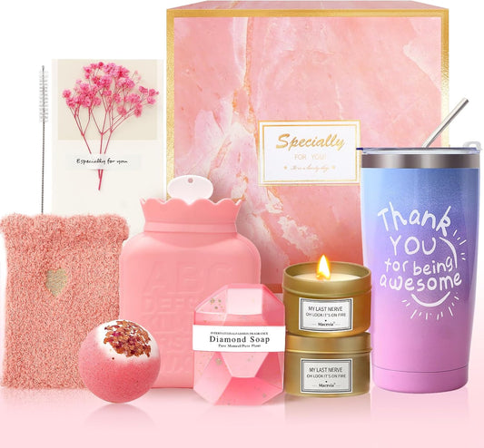 Get Well Soon Gifts Birthday Baskets for Women, Self Care Thanksgiving Christmas Gift Set, Relaxing Spa Care Basket for Mom Her Friend Sister Wife Girlfriend Teacher